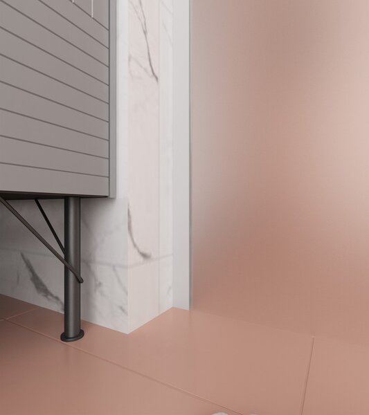 Erga Paris, sprchová zástěna Walk-In 50x200 cm, 8mm sklo námraza, bílý profil, ERG-V02-PARIS-050x200-FR-WH