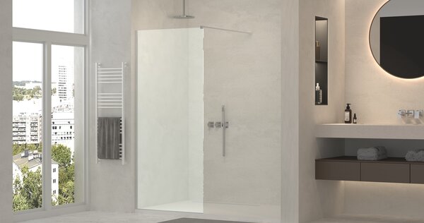 Erga Paris, sprchová zástěna Walk-In 50x200 cm, 8mm sklo námraza, chromový profil, ERG-V02-PARIS-050x200-FR-CR