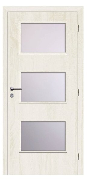 Solodoor Interiérové dveře Etta 6, 80 P, 850 × 1985 mm, fólie, pravé, Andorra white, prosklené