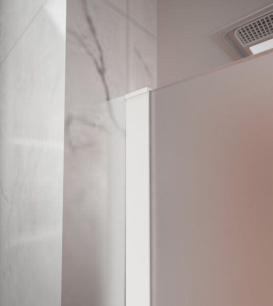 Erga Paris, sprchová zástěna Walk-In 50x200 cm, 8mm sklo námraza, bílý profil, ERG-V02-PARIS-050x200-FR-WH