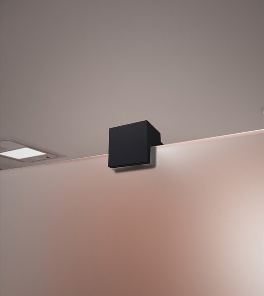Erga Paris, sprchová zástěna Walk-In 50x200 cm, 8mm sklo námraza, černý profil, ERG-V02-PARIS-050x200-FR-BK