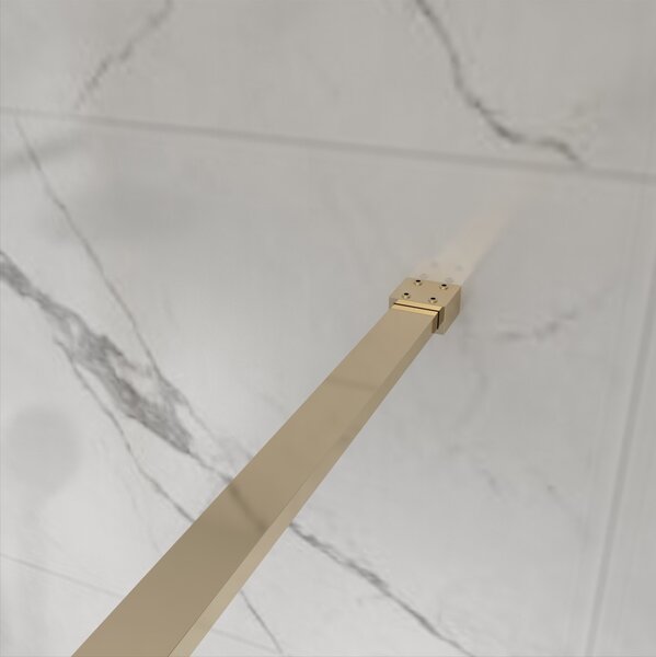 Erga Paris, sprchová zástěna Walk-In 50x200 cm, 8mm sklo námraza, zlatý lesklý profil, ERG-V02-PARIS-050x200-FR-GD
