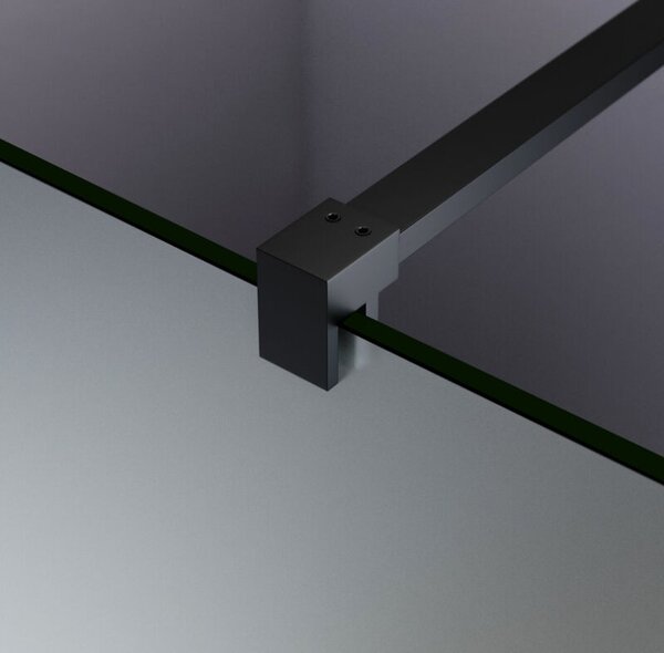 Erga Paris, sprchová zástěna Walk-In 50x200 cm, 8mm sklo námraza, černý profil, ERG-V02-PARIS-050x200-FR-BK