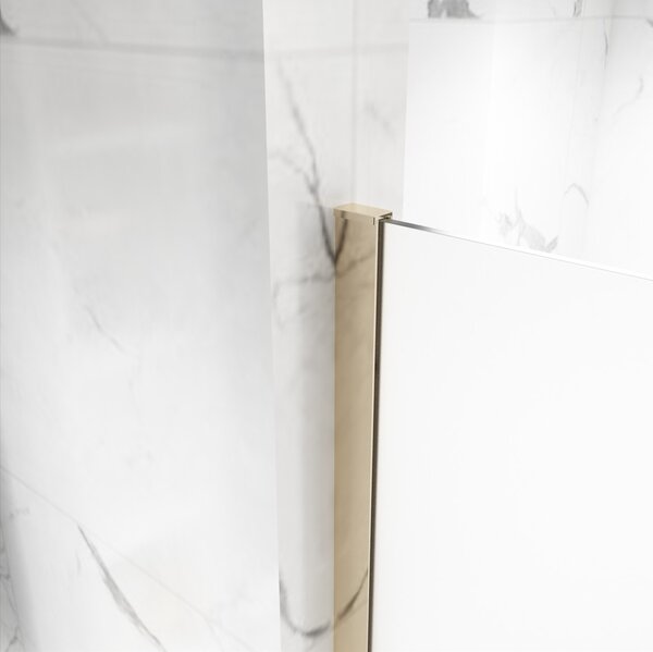 Erga Paris, sprchová zástěna Walk-In 50x200 cm, 8mm sklo námraza, zlatý lesklý profil, ERG-V02-PARIS-050x200-FR-GD