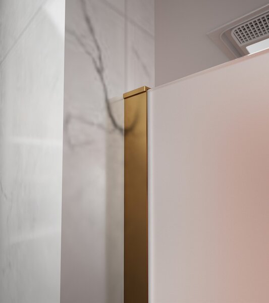 Erga Paris, sprchová zástěna Walk-In 50x200 cm, 8mm sklo námraza, zlatý matný profil, ERG-V02-PARIS-050x200-FR-GB