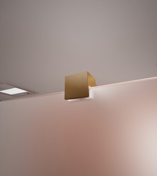 Erga Paris, sprchová zástěna Walk-In 50x200 cm, 8mm sklo námraza, zlatý matný profil, ERG-V02-PARIS-050x200-FR-GB