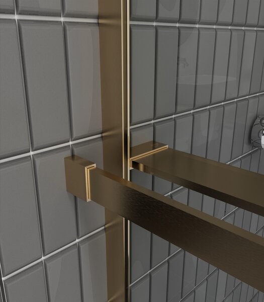Erga Paris, sprchová zástěna Walk-In 50x200 cm, 8mm čiré sklo, zlatý matný profil, ERG-V02-PARIS-050x200-CL-GB