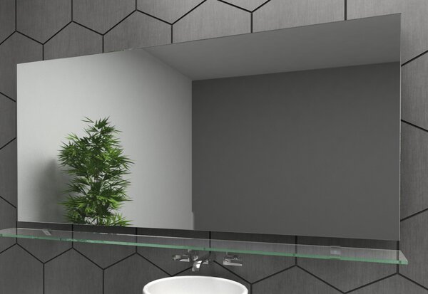 Polička skleněná k zrcadům LED délka / šířka cm: 40x14