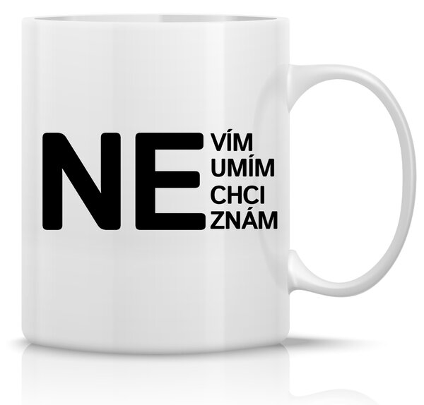 NE - klasický bílý keramický hrníček 300 ml