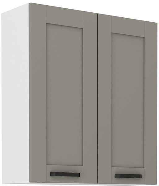 STL 80 cm skříňka horní dvoudveřová LUNA (výška 90 cm) Barevné provedení LUNA: Bílá / Jílově šedá