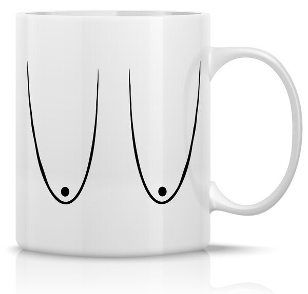PRSA (VELKÁ) - klasický bílý keramický hrníček 300 ml