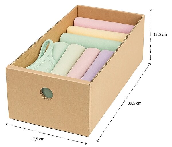 KARTON PAK Úložné boxy na oblečení, organizéry do skříně EKO KARTON 18x40x13cm - zásuvka