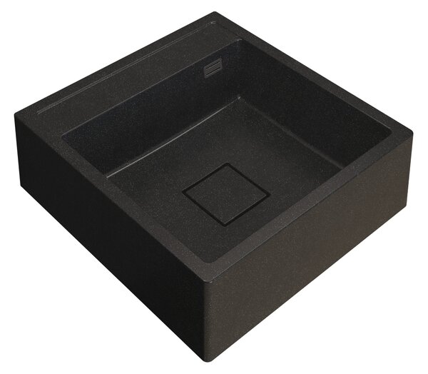 Gamma Farmerski, 1-komorový granitový dřez 600x630x210 mm, černá skvrnitá, GMA-ZLE000209