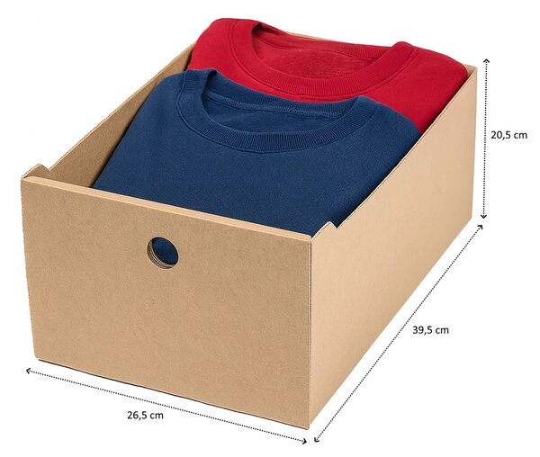 KARTON PAK Úložné boxy na oblečení, organizéry do skříně EKO KARTON 27x40x21 - zásuvka
