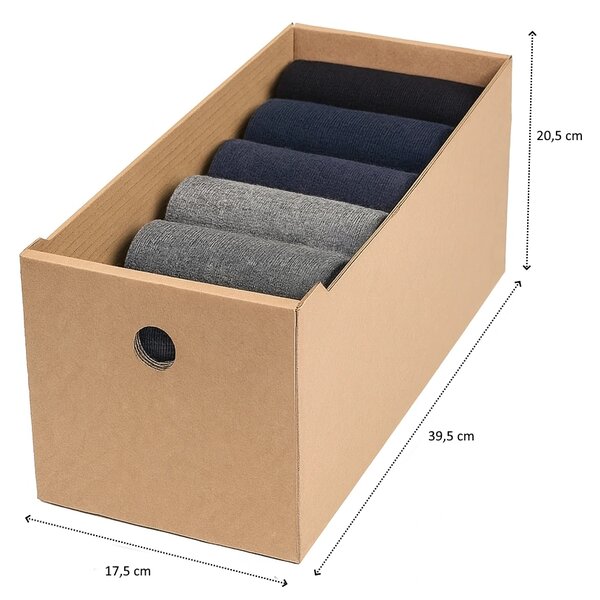 KARTON PAK Úložné boxy na oblečení, organizéry do skříně EKO KARTON 18x40x21cm - zásuvka