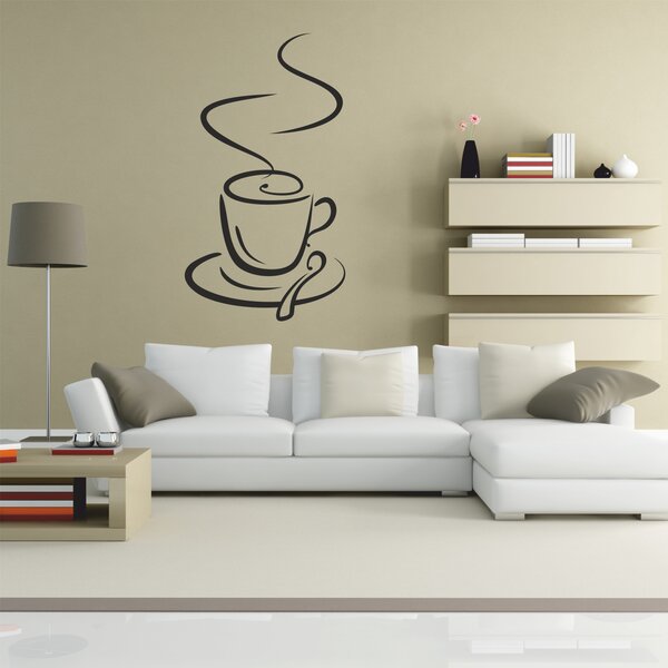 Samolepka na zeď - Šálek kávy (34x60 cm) - PopyDesign
