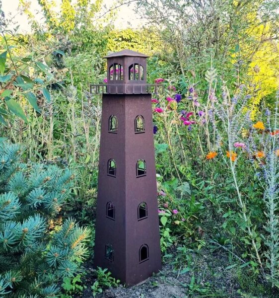 Dekorace na zahradu z kovu Maják 80 cm