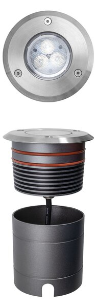 Redo Chodníkové LED svítidlo XGROUND 3x3W, ø 133 mm, RGB, 12V
