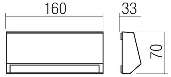 Redo Nástěnné LED svítidlo ANDER 3W, š. 16 cm, IP65
