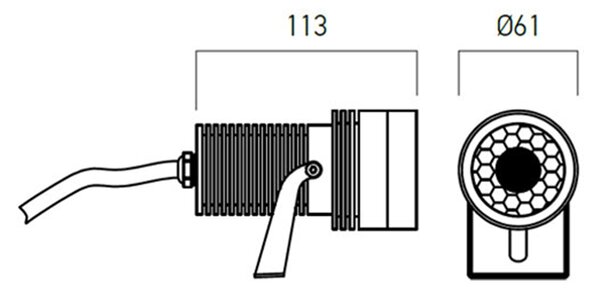 Redo Projektorové LED svítidlo XDOT 12W, š. 113 mm, RGB, 24V, IP67