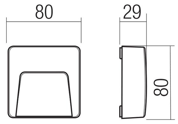 Redo Venkovní nástěnné LED svítidlo HOLOS 1,5W, 80x80 mm, IP65