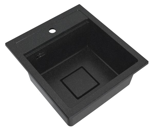 Gamma Quadro 4550, 1-komorový granitový dřez 450x495x220 mm, černá skvrnitá, GMA-ZLE000218