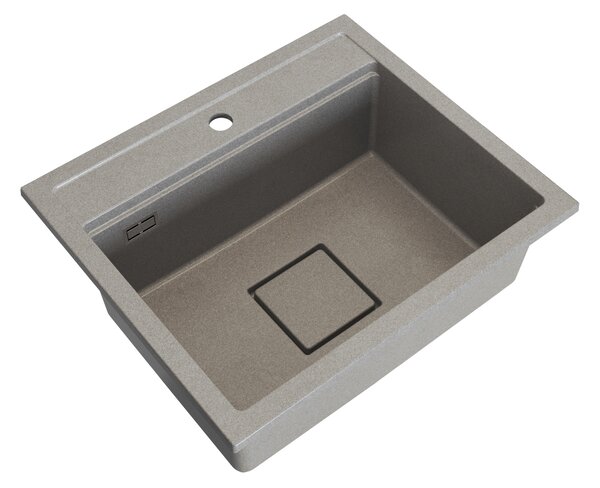 Gamma Quadro 5850, 1-komorový granitový dřez 580x495x220 mm, béžová, GMA-ZLE000231