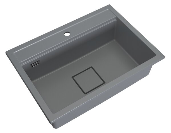Gamma Quadro 7050, 1-komorový granitový dřez 700x500x220 mm, šedá, GMA-ZLE000240