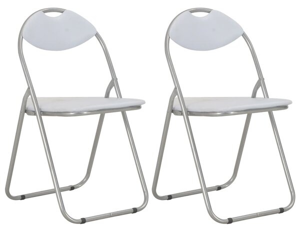 Skládací jídelní židle 2 ks bílé umělá kůže