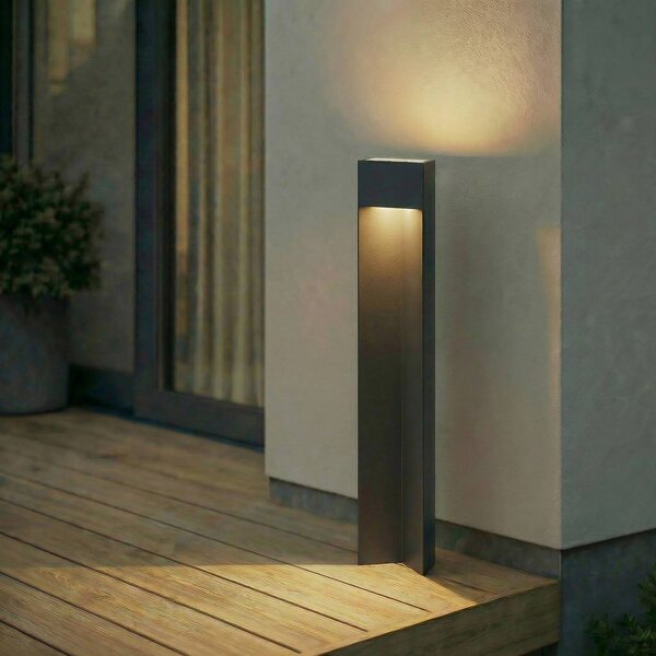 Lucande LED osvětlení cesty Kaholo, matná černá, 90 cm, IP44, Černá, Hliník, Moderní