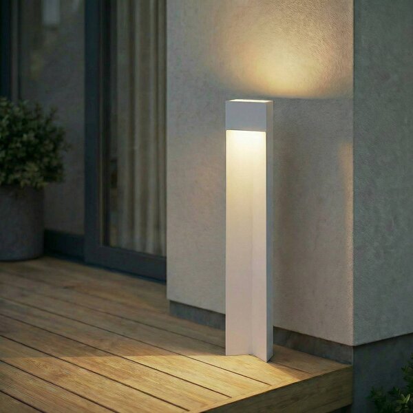 Lucande LED osvětlení cesty Kaholo, světle šedé, 90 cm, IP44, Hliník / šedá / zinek, Hliník, Moderní