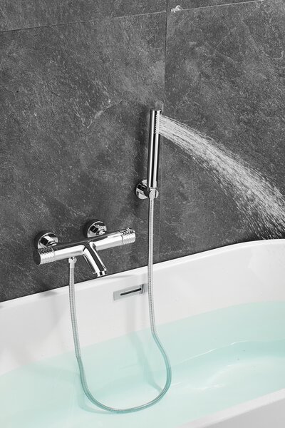 Gamma Roy, termostatická vanová baterie s ruční sprchovou soupravou, chromová, GMA-BRYPWT-CH