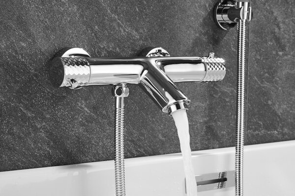 Gamma Roy, termostatická vanová baterie s ruční sprchovou soupravou, chromová, GMA-BRYPWT-CH