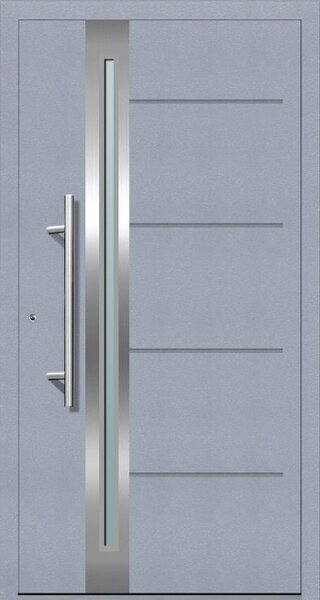 Solid Elements Vchodové dveře Superior, 90 L, rozměr vč. zárubně: 1000 × 2100 mm, hliník, levé, šedé, prosklené