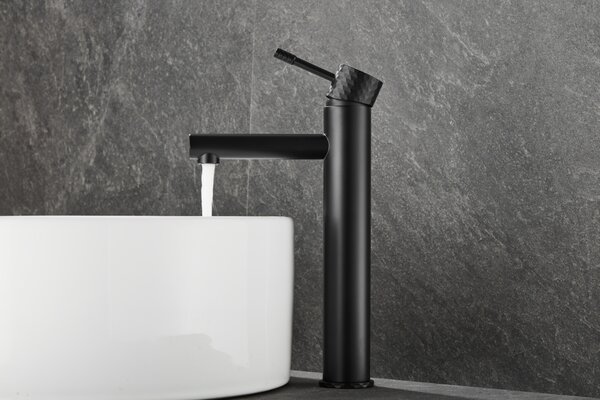 Gamma Roy, vysoká umyvadlová baterie h-301, černá matná, GMA-BRYPUW-BK