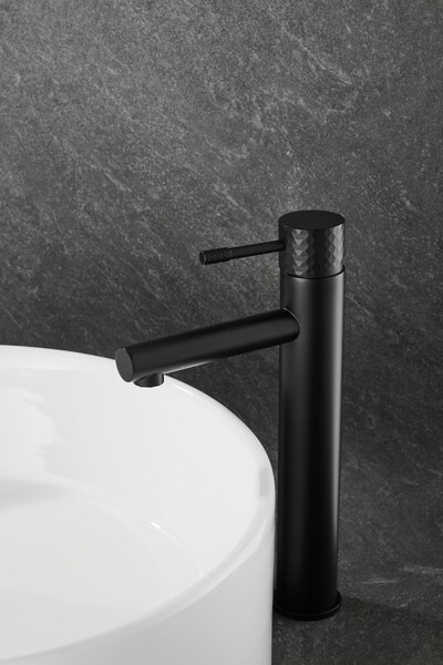 Gamma Roy, vysoká umyvadlová baterie h-301, černá matná, GMA-BRYPUW-BK