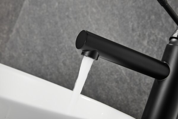 Gamma Roy, vysoká umyvadlová baterie h-301, černá matná, GMA-BRYPUW-BK