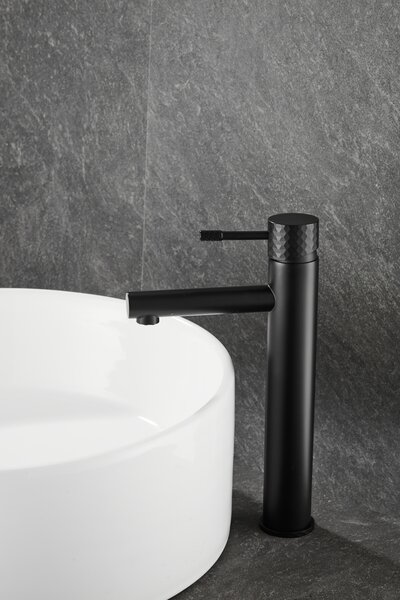 Gamma Roy, vysoká umyvadlová baterie h-301, černá matná, GMA-BRYPUW-BK