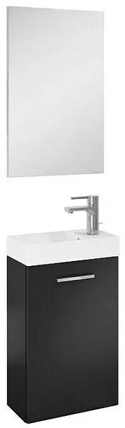 German Sada koupelnového nábytku 40 cm / spodní skříňka / umyvadlo / zrcadlo / matná černá