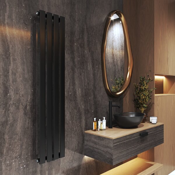 Gamma Vertical, topné těleso 296x1400 mm, 458 W, černá matná, GMA-VERT-1400296-BK
