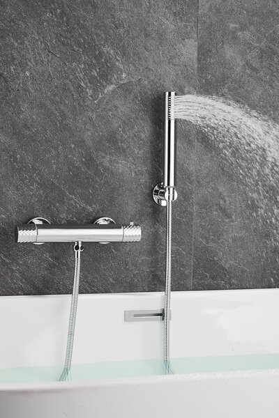 Gamma Gamma, nástěnná sprchová termostatická baterie s ruční sprchovou soupravou, chromová, GMA-BRYPNT-CH