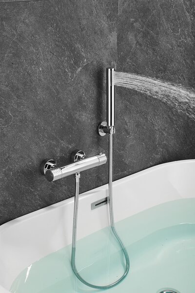 Gamma Gamma, nástěnná sprchová termostatická baterie s ruční sprchovou soupravou, chromová, GMA-BRYPNT-CH