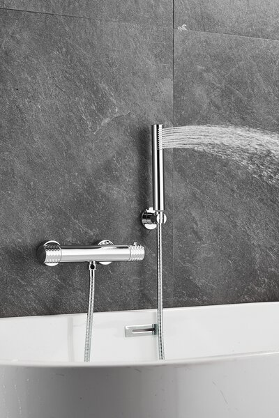 Gamma Gamma, nástěnná sprchová termostatická baterie s ruční sprchovou soupravou, chromová, GMA-BRYPNT-CH