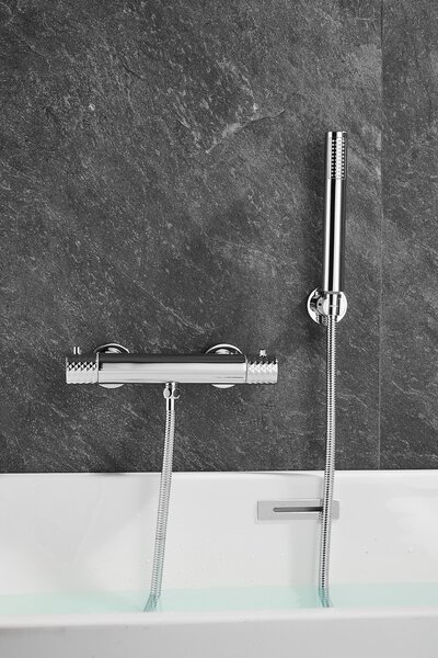 Gamma Gamma, nástěnná sprchová termostatická baterie s ruční sprchovou soupravou, chromová, GMA-BRYPNT-CH