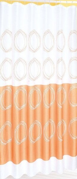 AQUALINE - Závěs 180x180cm, 100% polyester, bílá/oranžová (16474)