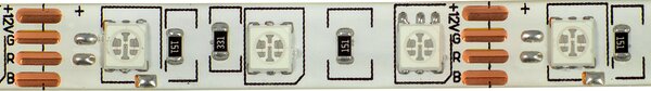 BERGE LED pásek - SMD 5050 - RGB - 5m - 60LED/m - 14,4W/h - IP65 - s konektorem