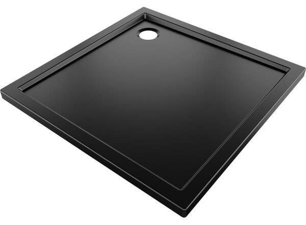 Mexen Flow, čtvercová sprchová vanička slim 70 x 70 cm, černá matná, 46S707070