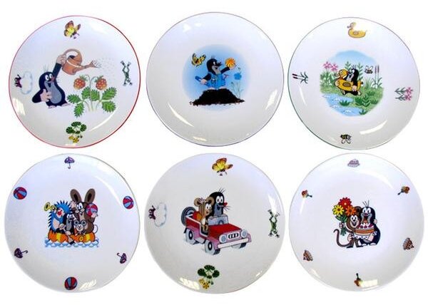 Porcelánový jídelní talíř THUN 21cm krtek MIX motivů