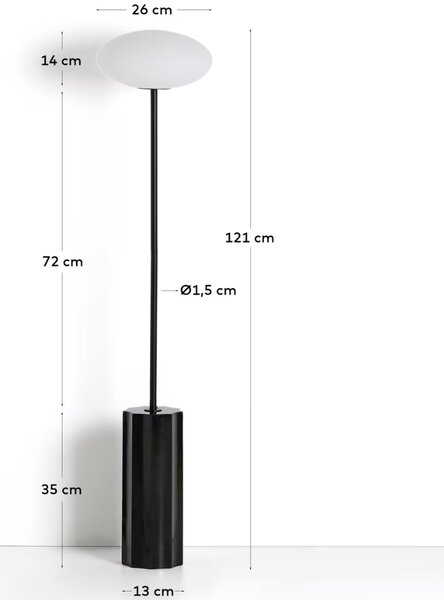 Kave Home Černá mramorová stojací lampa Idela