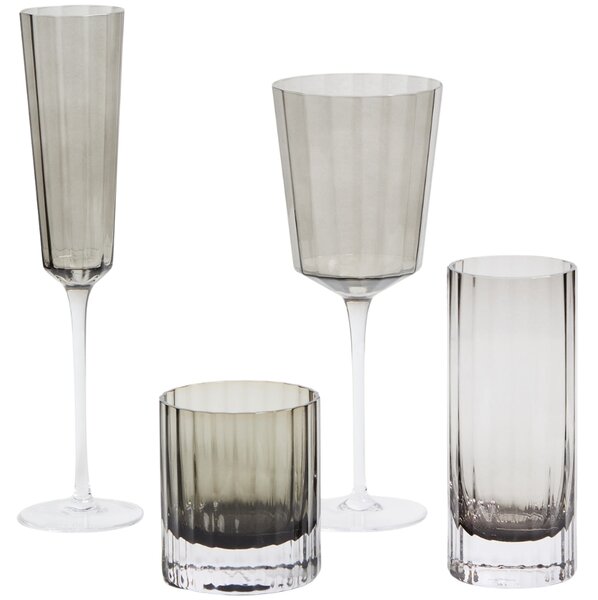 Kave Home Šedá sklenice na víno Clarien 395 ml